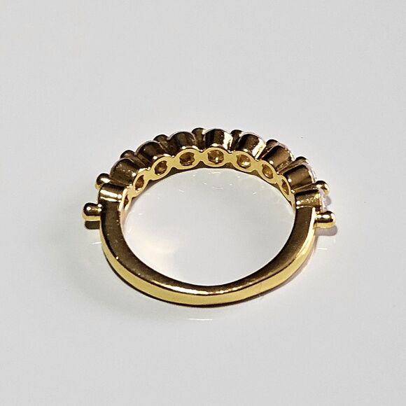 *Sale* Gold Tone Clear Rhinestone Stackable Ring Size 5.5 - Picture 11 of 13